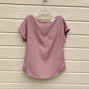 Anne Taylor LOFT Back Zip Dressy Top- Mauve